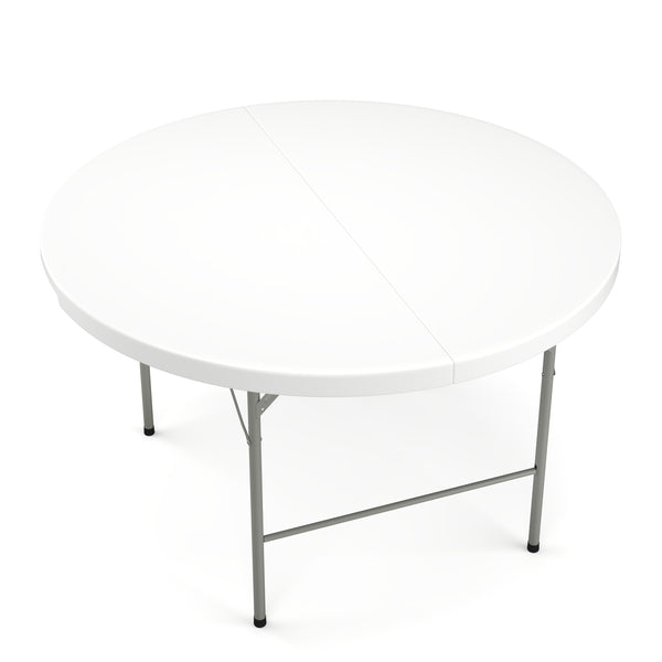 Campingtisch klappbar rund 122 x 74 cm weiss