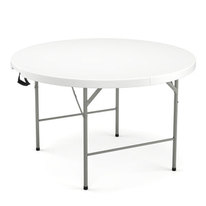 Campingtisch klappbar rund 122 x 74 cm weiss