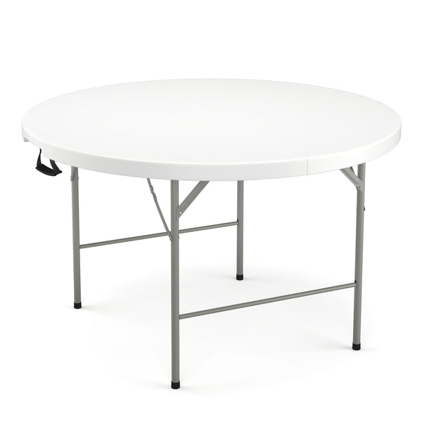 Campingtisch klappbar rund 122 x 74 cm weiss