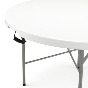 Campingtisch klappbar rund 122 x 74 cm weiss