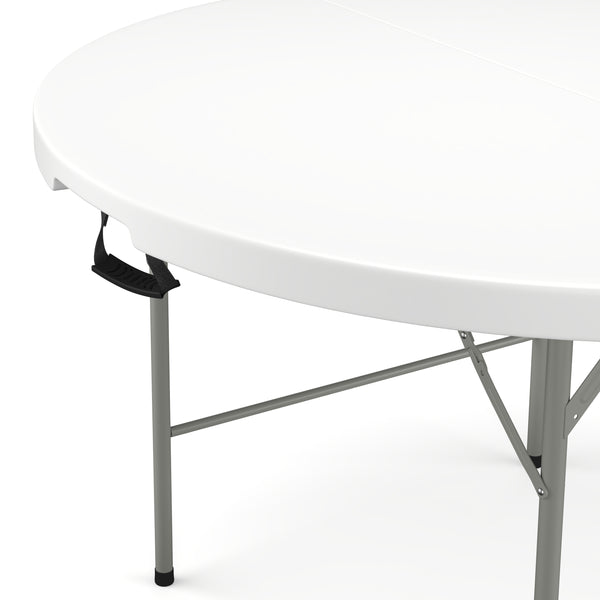 Campingtisch klappbar rund 122 x 74 cm weiss