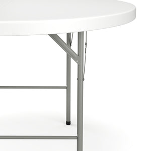 Campingtisch klappbar rund 122 x 74 cm weiss