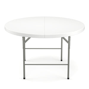 Campingtisch klappbar rund 122 x 74 cm weiss