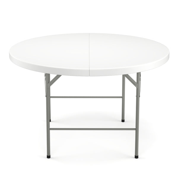 Campingtisch klappbar rund 122 x 74 cm weiss