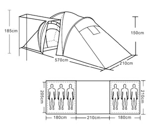 Campingzelt Igluzelt Loksa für 6 Personen ~ grün
