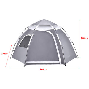 Tente de camping Nybro Pop Up Dome 240x205x140cm Grise
