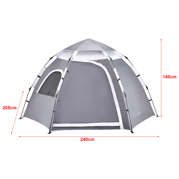 Tente de camping Nybro Pop Up Dome 240x205x140cm Grise