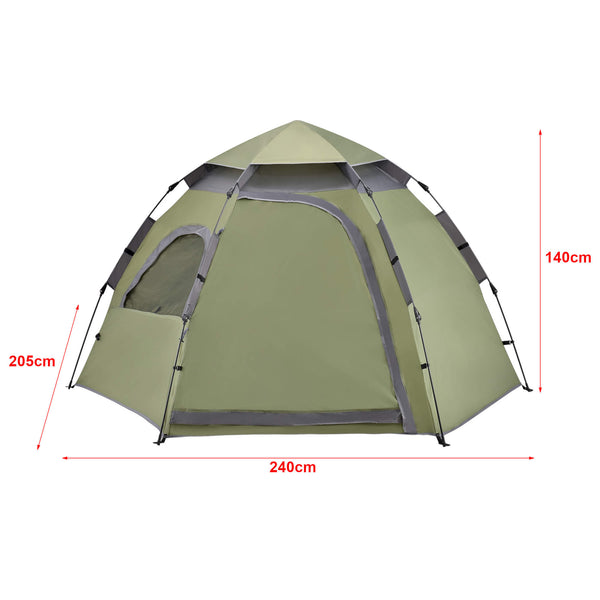 Tente de camping Nybro Pop Up Dome 240x205x140cm Verte
