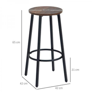Barhocker-Set aus 2 Barstühlen im Industrial Design, Metallrahmen, Fussstütze