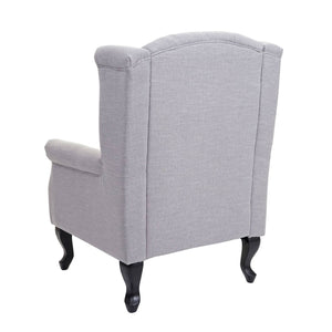 Chesterfield Sessel Ohrensessel Stoff grau