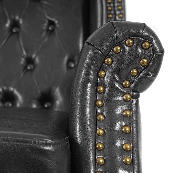 Chesterfield Sessel Ohrensessel ~ schwarz