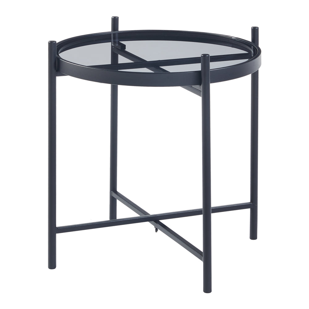 Beistelltisch mit Glasplatte Schwarz