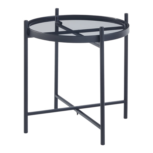Beistelltisch mit Glasplatte Schwarz