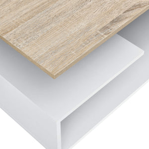 Harleem coffee table 90x50 cm with shelf, white/oak look