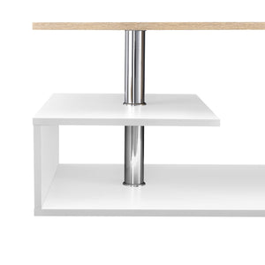Harleem coffee table 90x50 cm with shelf, white/oak look