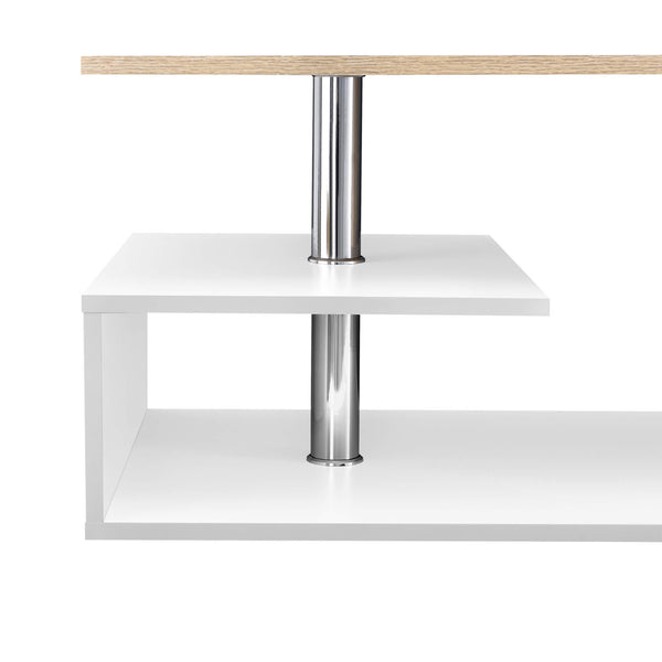Harleem coffee table 90x50 cm with shelf, white/oak look