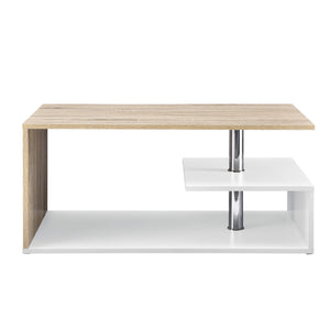 Harleem coffee table 90x50 cm with shelf, white/oak look