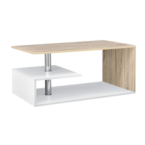 Harleem coffee table 90x50 cm with shelf, white/oak look
