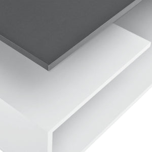 Couchtisch Harleem 90x50 cm mit Ablage Weiss/Grau