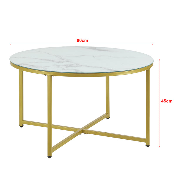 Couchtisch Uppvidinge 45x80cm Marmor. weiss/Gold