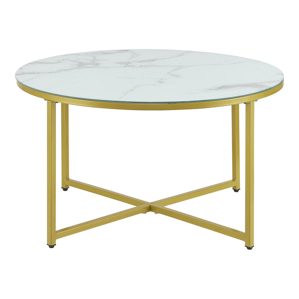 Couchtisch Uppvidinge 45x80cm Marmor. weiss/Gold