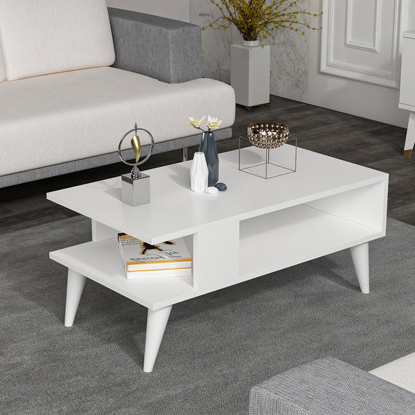 Couchtisch Lycksele 40x90x45cm Weiss