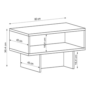 Couchtisch Mjölby 36.4x80x45cm Weiss/Anthrazit