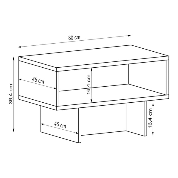 Couchtisch Mjölby 36.4x80x45cm Weiss/Anthrazit