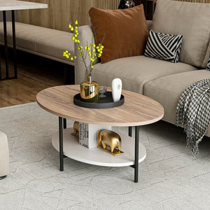 Couchtisch Fredericia mit unterer Ablage Eicheoptik/Weiss