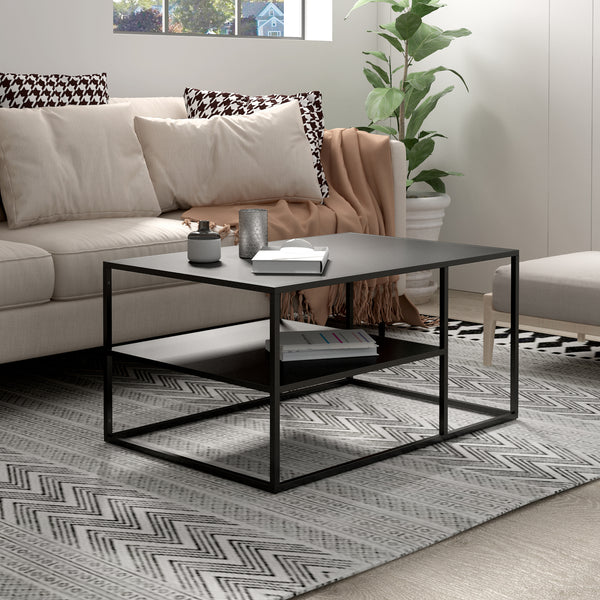 Couchtisch Solund 45x90x60cm Schwarz. matt
