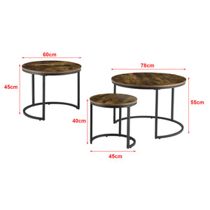 Couchtisch-Set Arvidsjaur 3er Set Dunkler Holzton