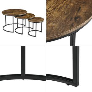 Couchtisch-Set Arvidsjaur 3er Set Dunkler Holzton