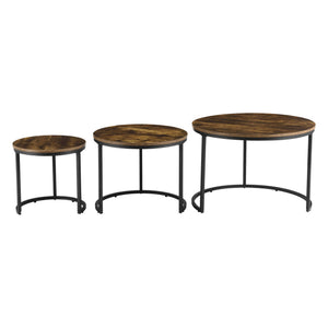 Couchtisch-Set Arvidsjaur 3er Set Dunkler Holzton