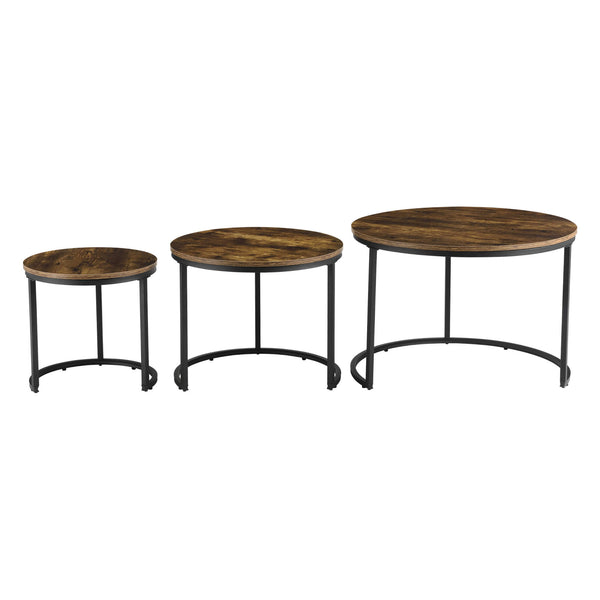 Couchtisch-Set Arvidsjaur 3er Set Dunkler Holzton