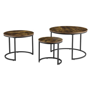 Couchtisch-Set Arvidsjaur 3er Set Dunkler Holzton