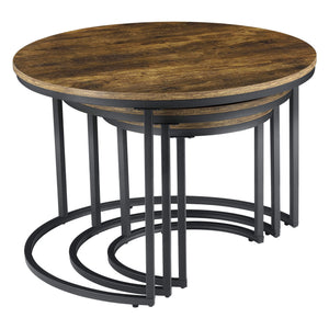 Couchtisch-Set Arvidsjaur 3er Set Dunkler Holzton
