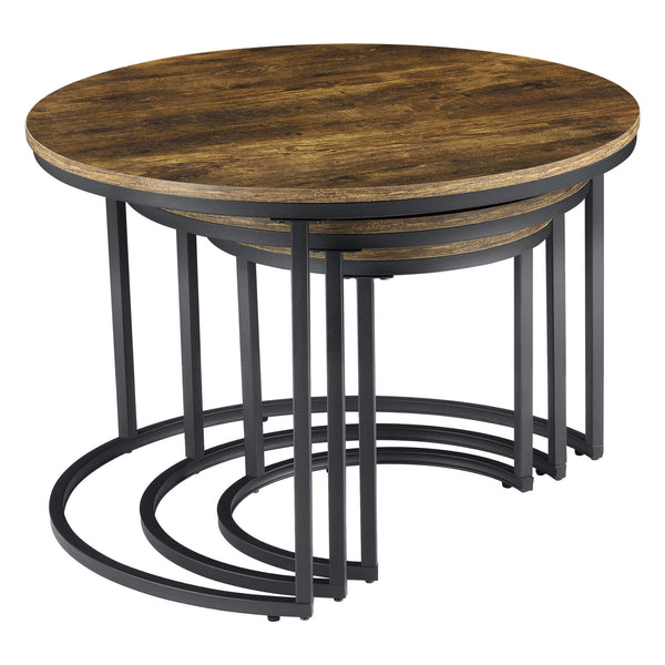 Couchtisch-Set Arvidsjaur 3er Set Dunkler Holzton