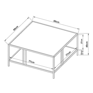 Tavolino Kumlinge 40x80x80 cm Nero