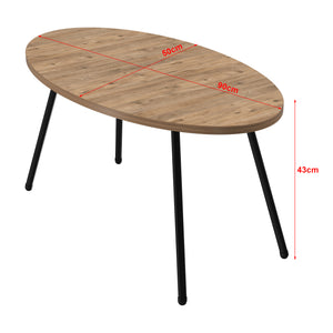 Table basse Skaerbaek 43x90x50cm couleur bois