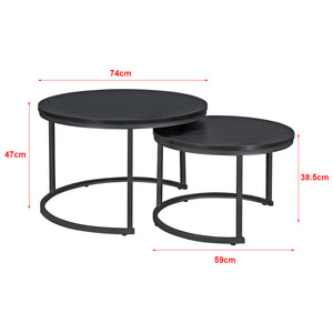 Ensemble de 2 tables basses rondes Christchurch, noires