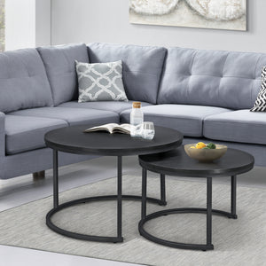 Ensemble de 2 tables basses rondes Christchurch, noires