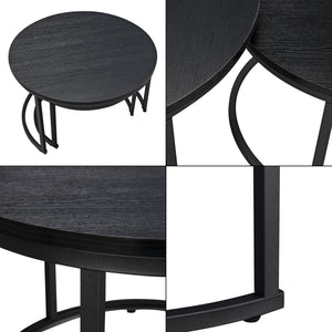 Ensemble de 2 tables basses rondes Christchurch, noires