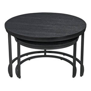 Ensemble de 2 tables basses rondes Christchurch, noires
