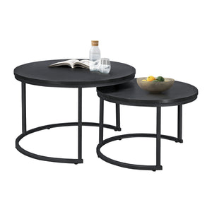 Ensemble de 2 tables basses rondes Christchurch, noires