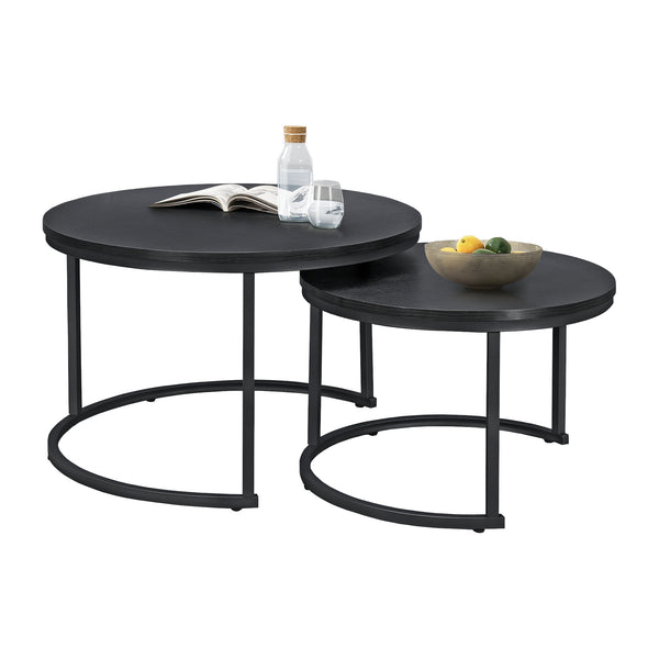 Ensemble de 2 tables basses rondes Christchurch, noires