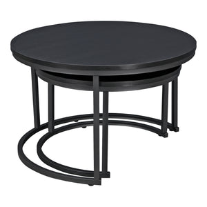 Ensemble de 2 tables basses rondes Christchurch, noires