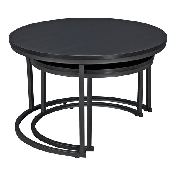 Ensemble de 2 tables basses rondes Christchurch, noires