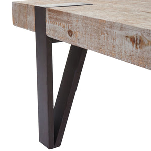 Couchtisch HWC Sofatisch ~ Tanne Holz 40x120x60cm