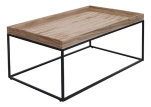 Couchtisch JAM-K71 Kaffeetisch Holz massiv Metall 46x110x60cm
