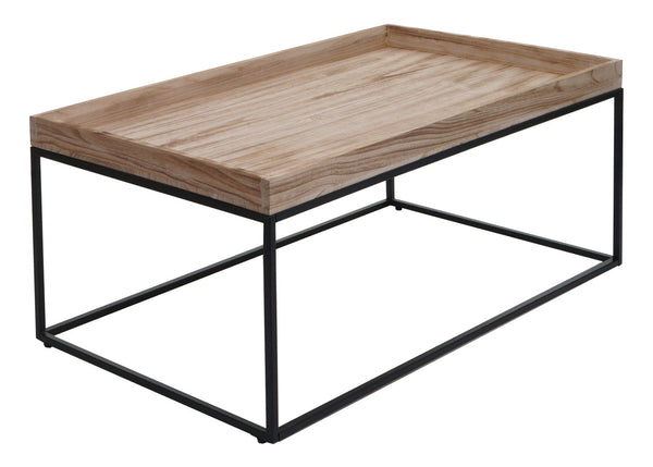 Couchtisch JAM-K71 Kaffeetisch Holz massiv Metall 46x110x60cm